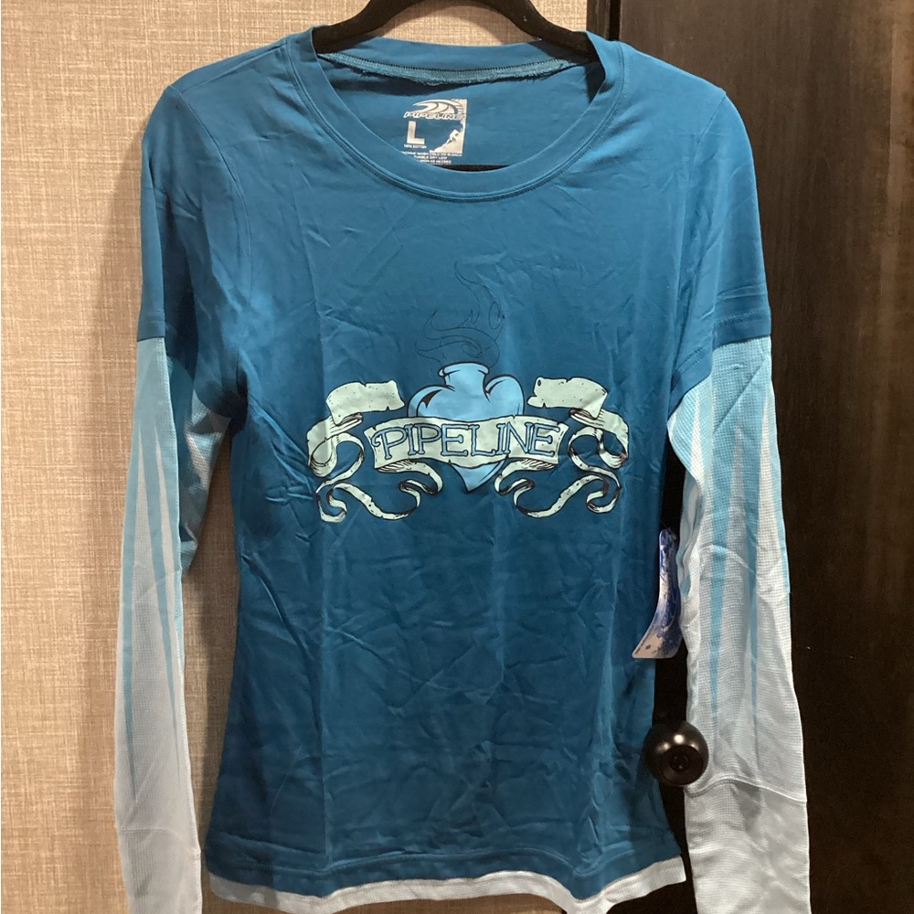 Pipeline Women's Teal Long Sleeve Graphic Tee